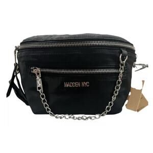 Madden NYC Women's Chain Pocket Fanny Pack, Black